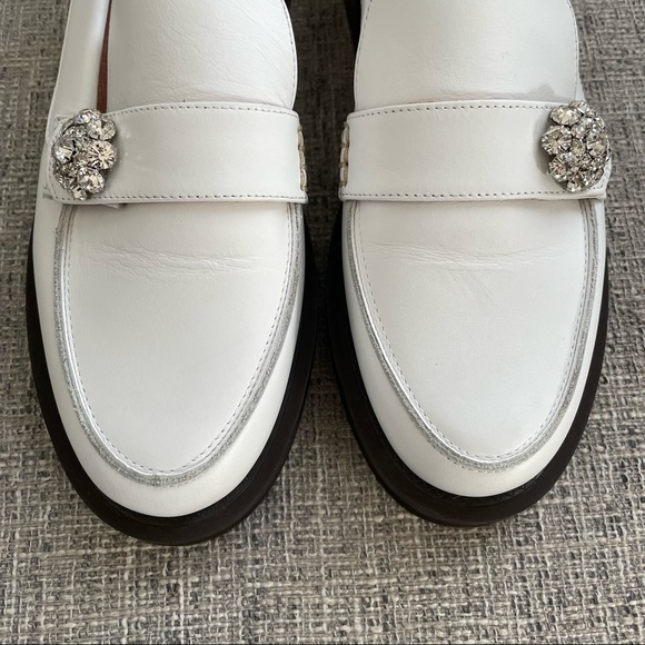 NEW Ganni White Embellished Loafer - Picture 4 of 11